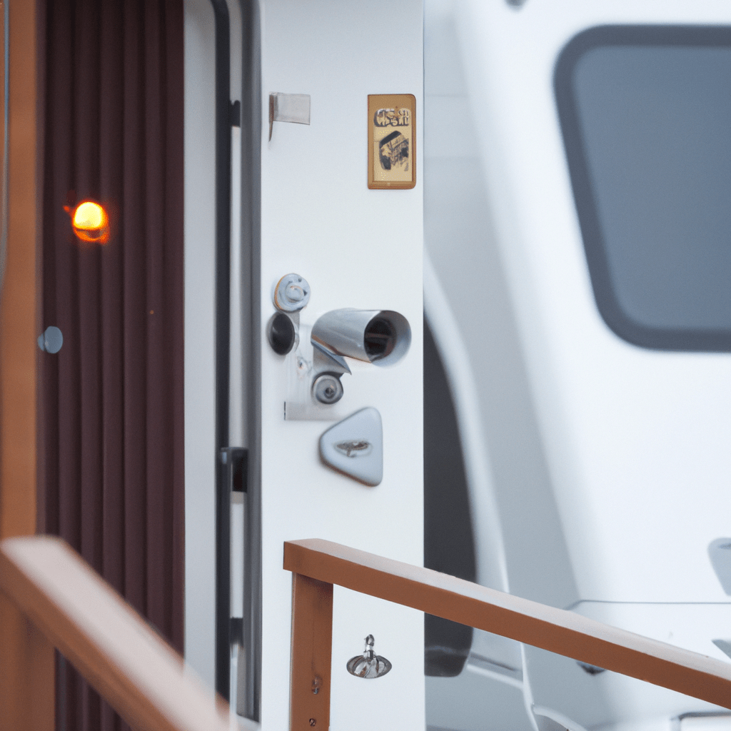 [Č. 7] A photo of a caravan with a high-tech alarm system, ensuring maximum security during travels.. Sigma 85 mm f/1.4. No text.
