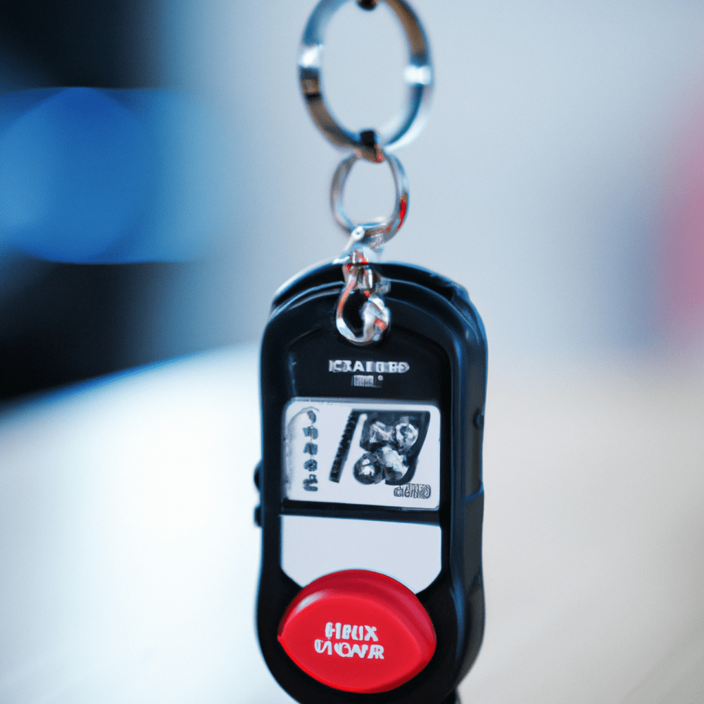 A picture of a keychain alarm with adjustable settings and a compact design. Sigma 85 mm f/1.4. No text.. Sigma 85 mm f/1.4. No text.