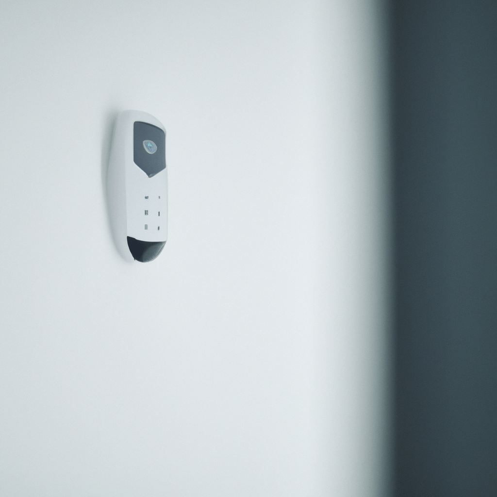 A picture of a DSC security system installed in a home, showcasing its simple installation, intuitive control, and high reliability.. Sigma 85 mm f/1.4. No text.