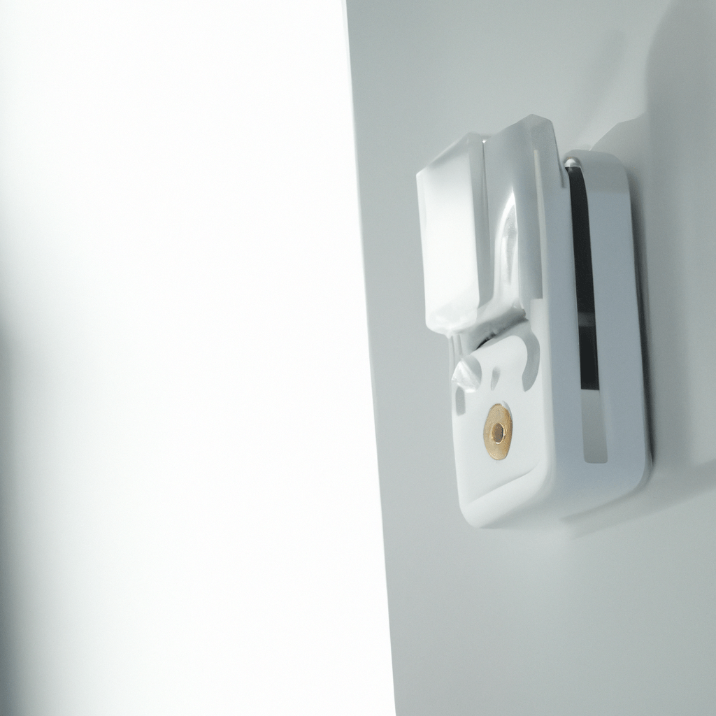 [A photo of a GSM alarm system with a motion sensor, providing security and peace of mind for homes and offices.]. Sigma 85 mm f/1.4. No text.