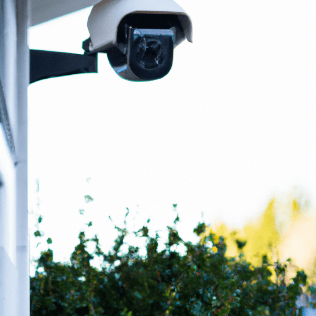 A photo of a surveillance camera overlooking a home entrance, providing remote security and peace of mind. #SecurityCameras #HomeSecurity. Sigma 85 mm f/1.4. No text.