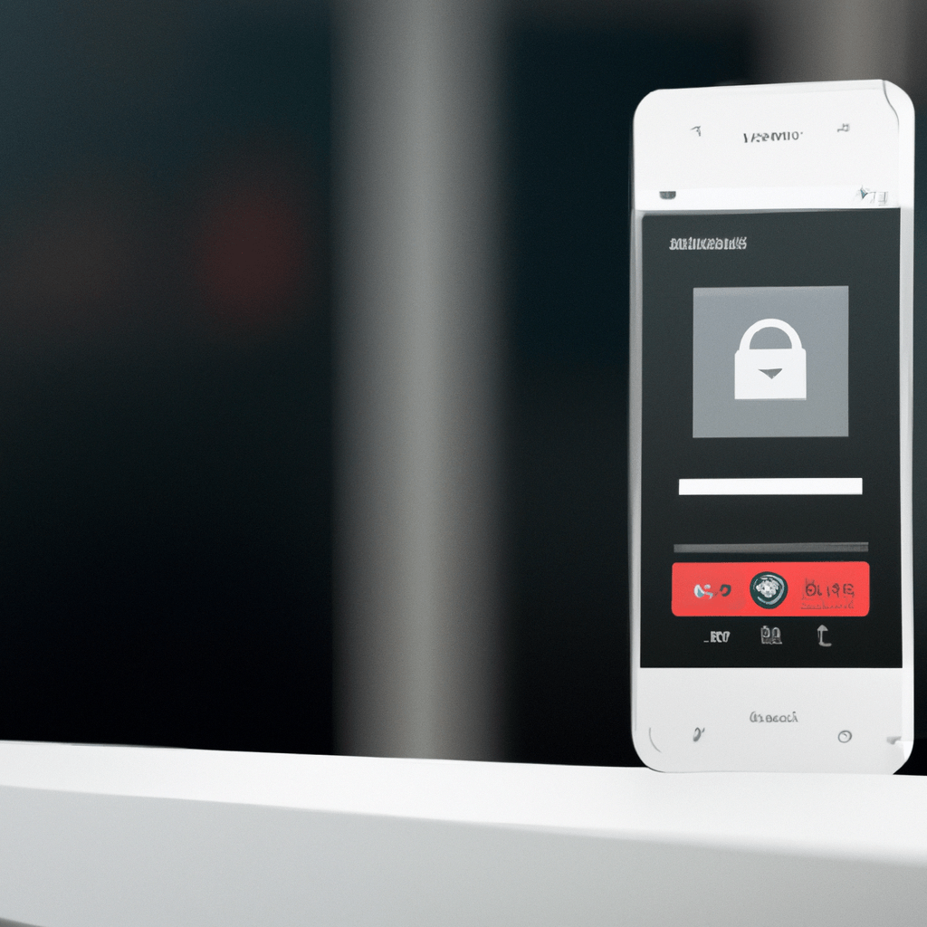 A photo of a modern security system with mobile app control.. Sigma 85 mm f/1.4. No text.