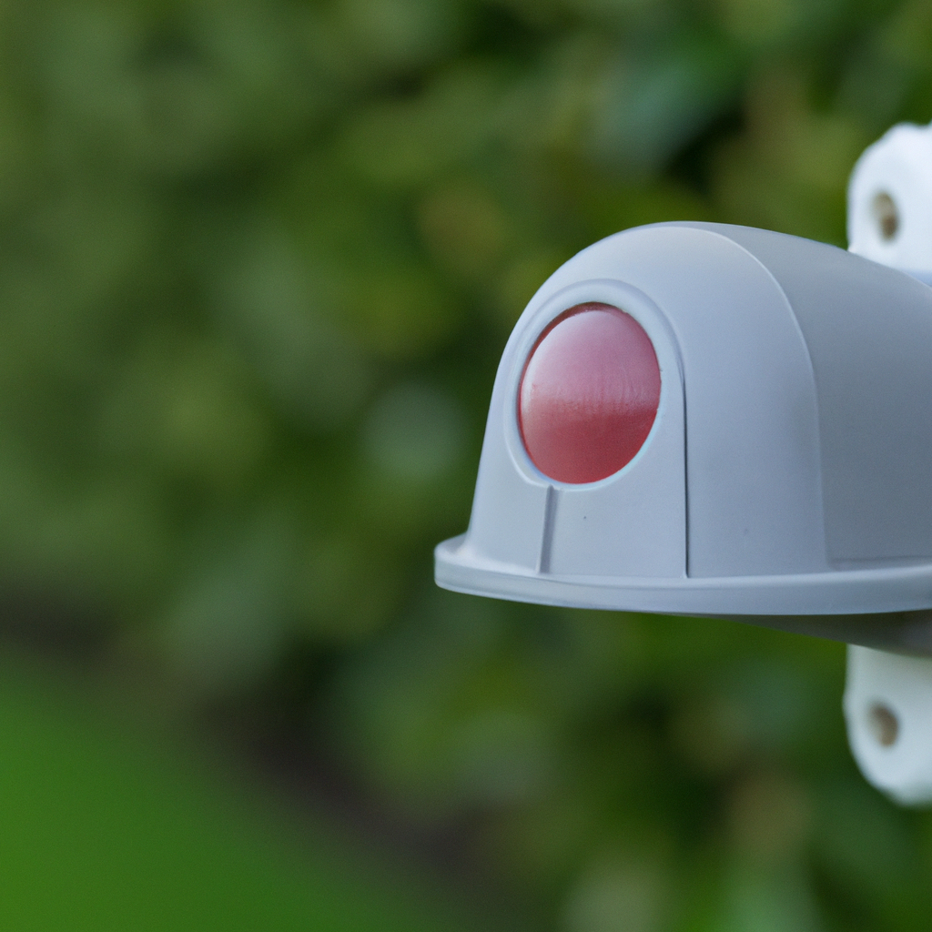 4 - [A close-up of a reliable motion alarm system installed in a garden, ensuring the safety of your home.]. Sigma 85 mm f/1.4. No text.. Sigma 85 mm f/1.4. No text.