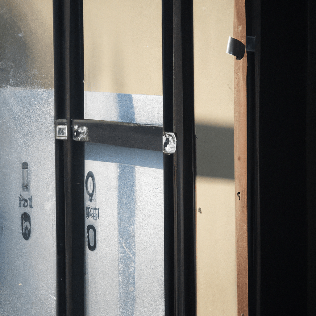 A photograph of a window with security film, locks, and a reinforced frame to prevent break-ins.. Sigma 85 mm f/1.4. No text.