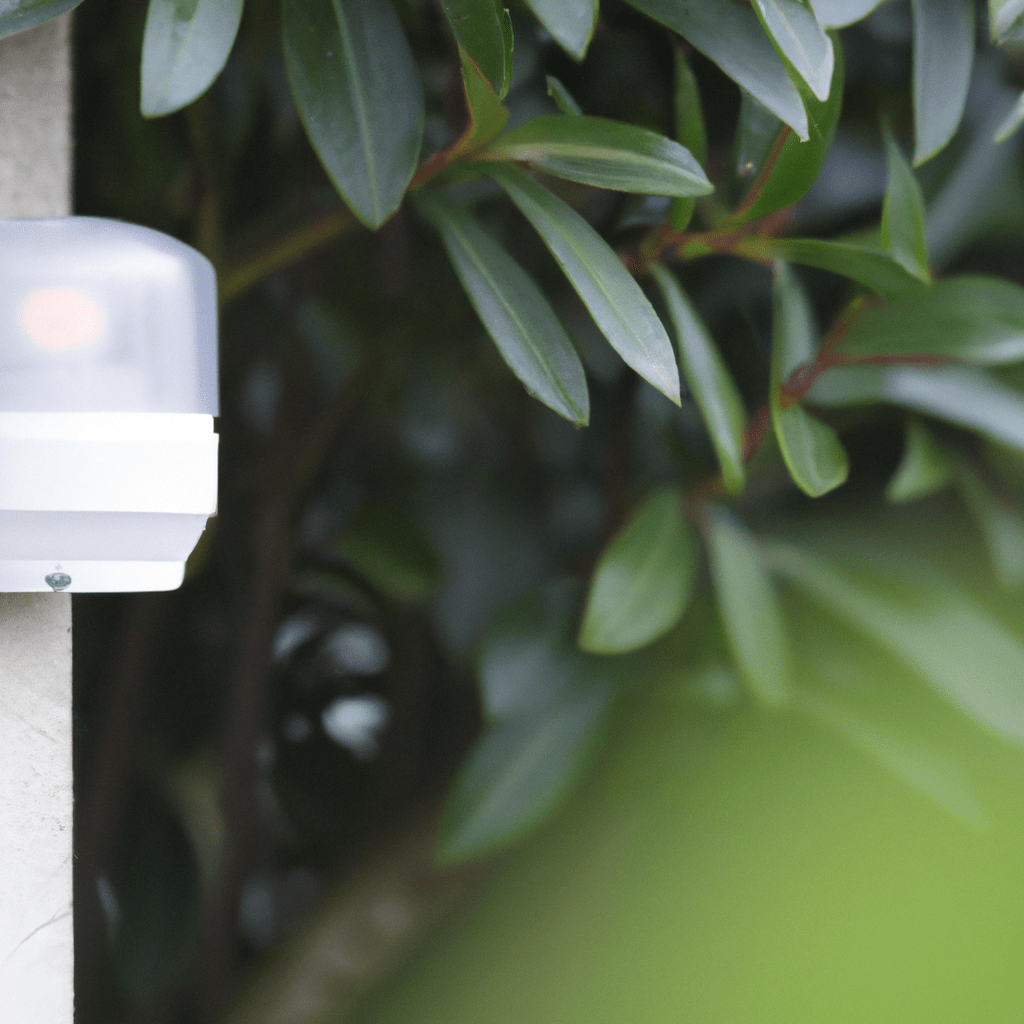 [Wireless motion sensor alarm in garden]. Sigma 85 mm f/1.4. No text.