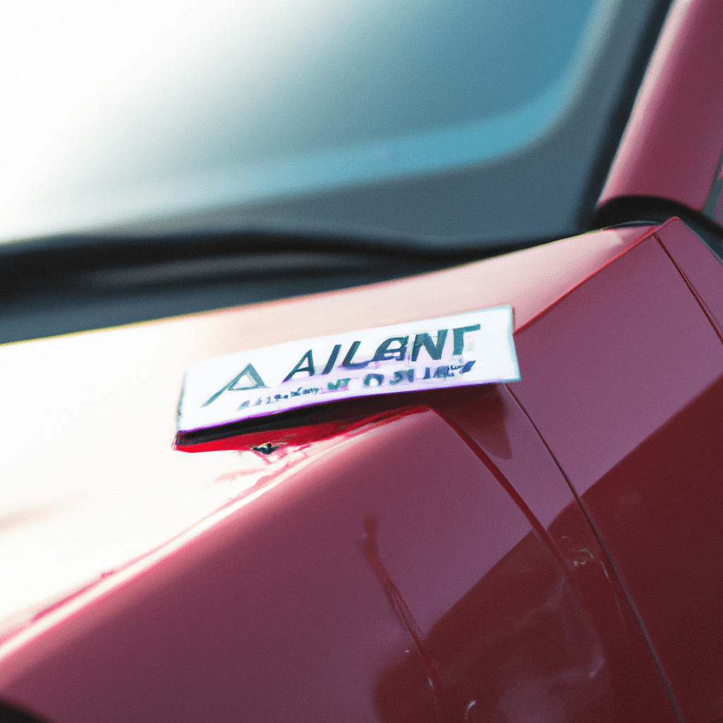 A photo of a car with a visible alarm sticker, deterring potential thieves.. Sigma 85 mm f/1.4. No text.