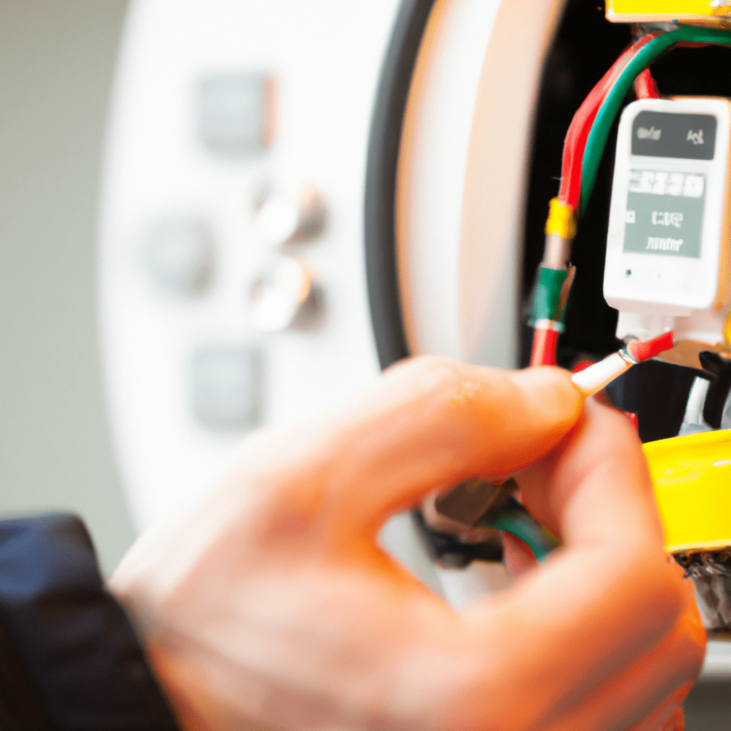 A close-up of a technician performing maintenance on a GSM alarm system, ensuring its reliable operation and maximum security. Sigma 85 mm f/1.4. No text.. Sigma 85 mm f/1.4. No text.