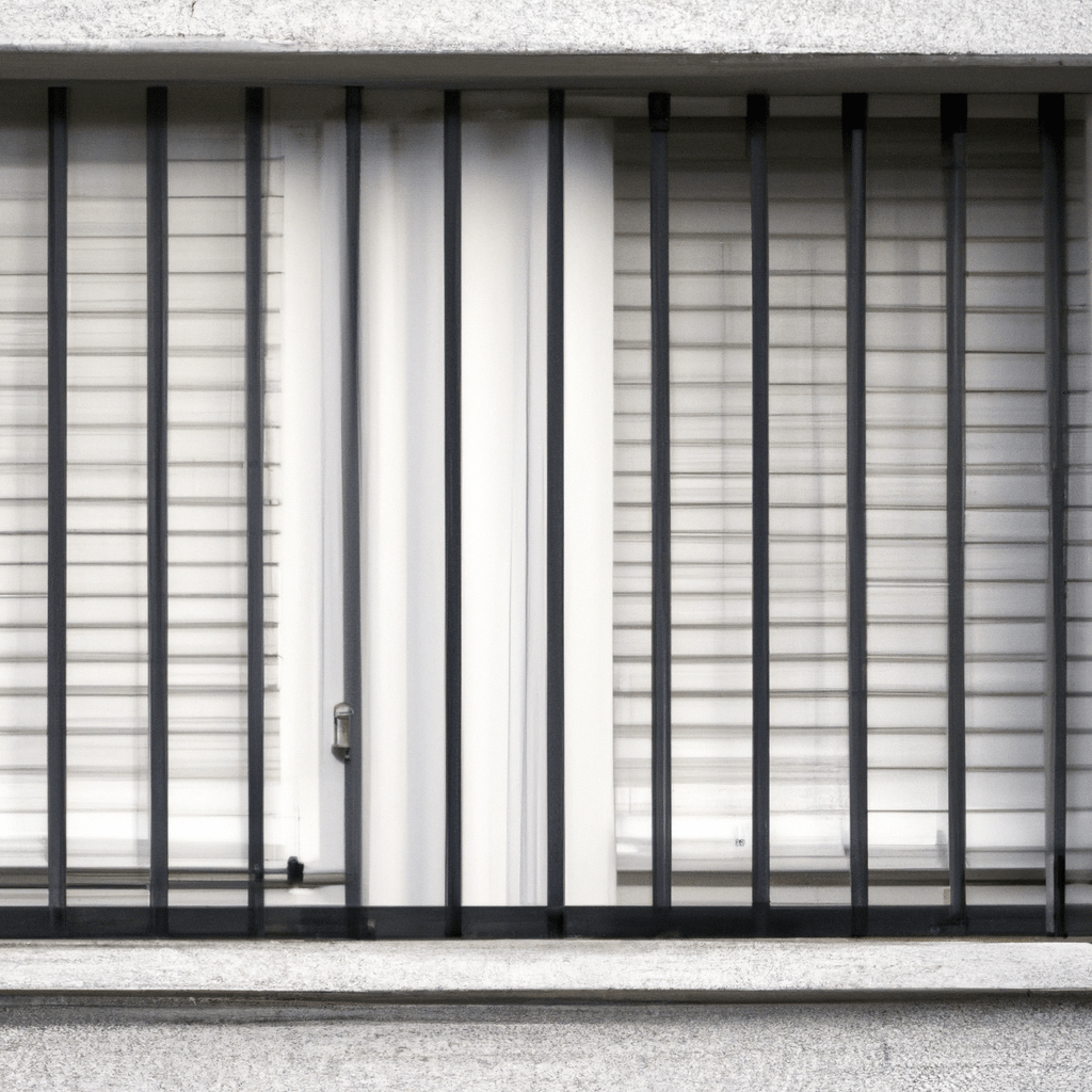 2 - [Picture: An elegant window with security bars and roll-down shutters, providing protection and peace of mind]. Canon 50 mm f/2.8. No text.. Sigma 85 mm f/1.4. No text.