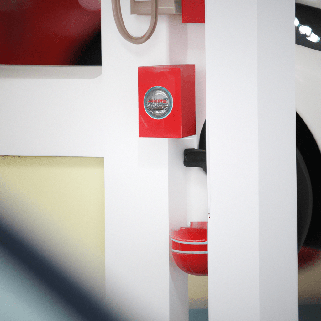 2 - [Fire alarm system in a garage]. Protect your car and prevent fire damage with a modern security system.. Sigma 85 mm f/1.4. No text.