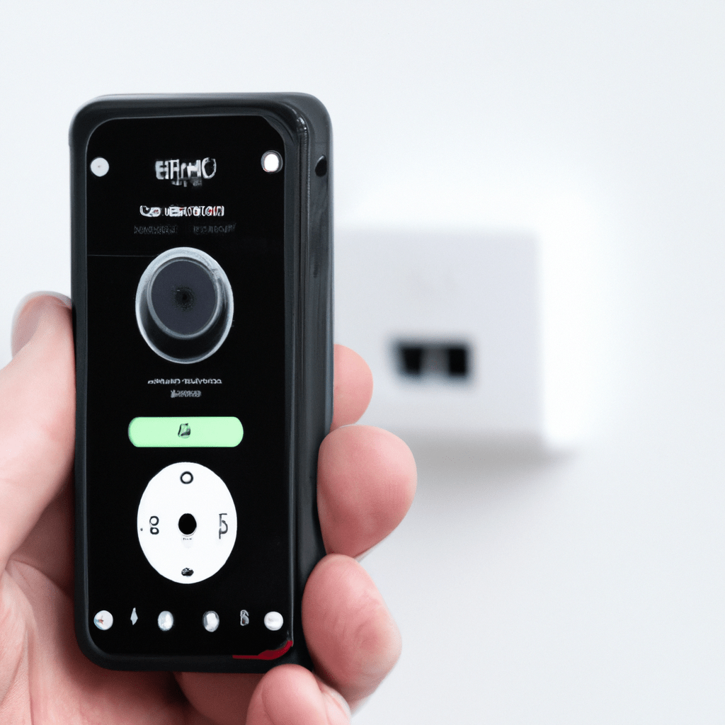 A photo demonstrating the user-friendly control of a GSM alarm with a camera. Easily access all the features and settings through a mobile app, ensuring efficient security management. No technical expertise required – simply use your smartphone to navigate and protect your home or business effortlessly.. Sigma 85 mm f/1.4. No text.