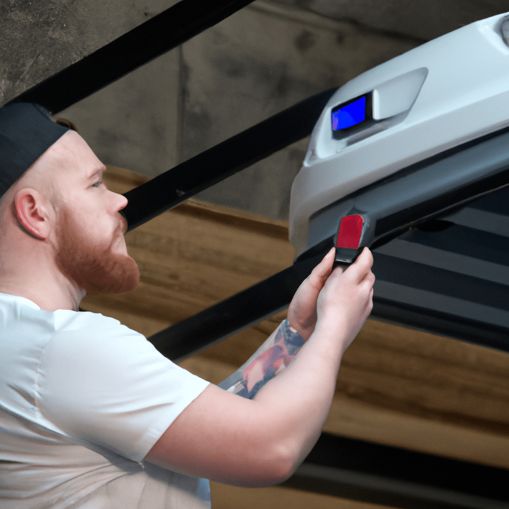 A photo of a professional technician installing a GSM alarm system in a garage, ensuring the safety and security of your vehicles. Sony 24-70mm f/2.8. No text.. Sigma 85 mm f/1.4. No text.