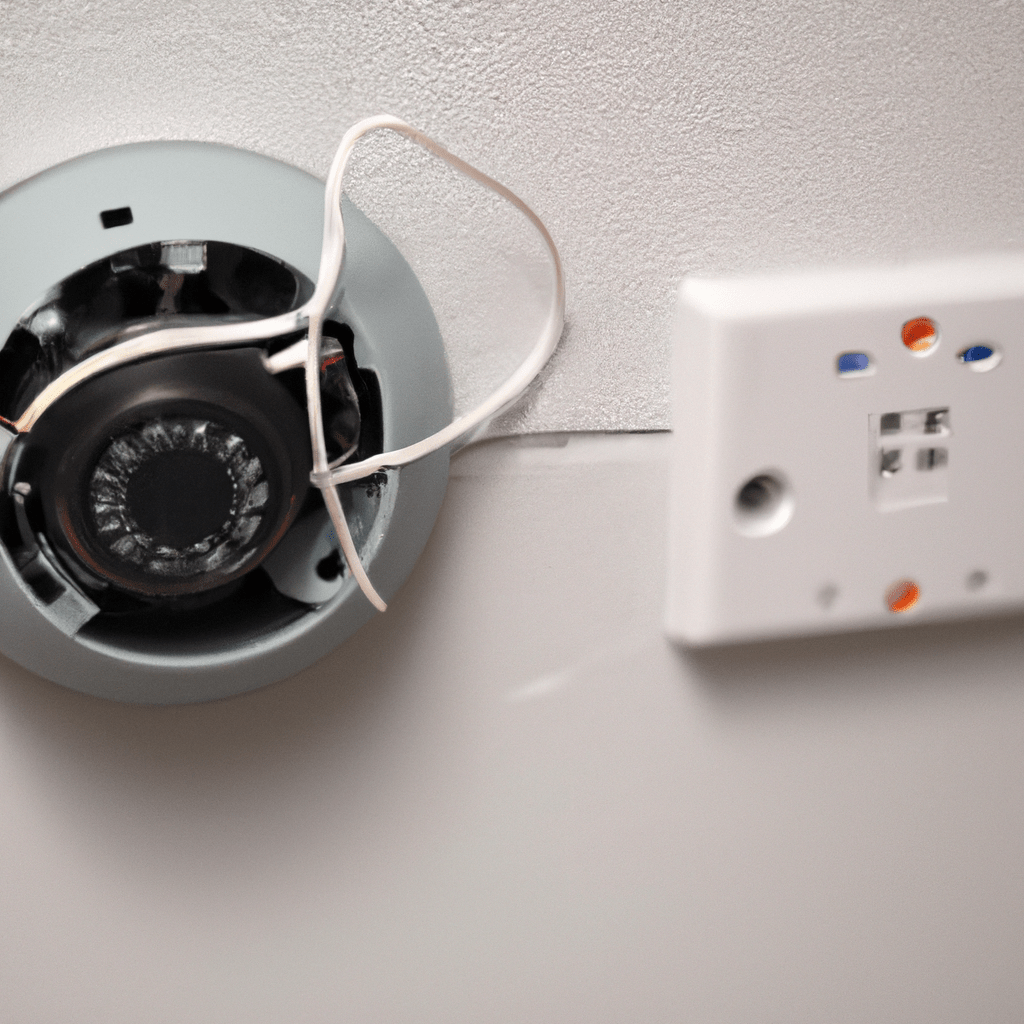 3 - [A close-up of a wired home alarm system being easily installed]. Sigma 85 mm f/1.4. No text.. Sigma 85 mm f/1.4. No text.