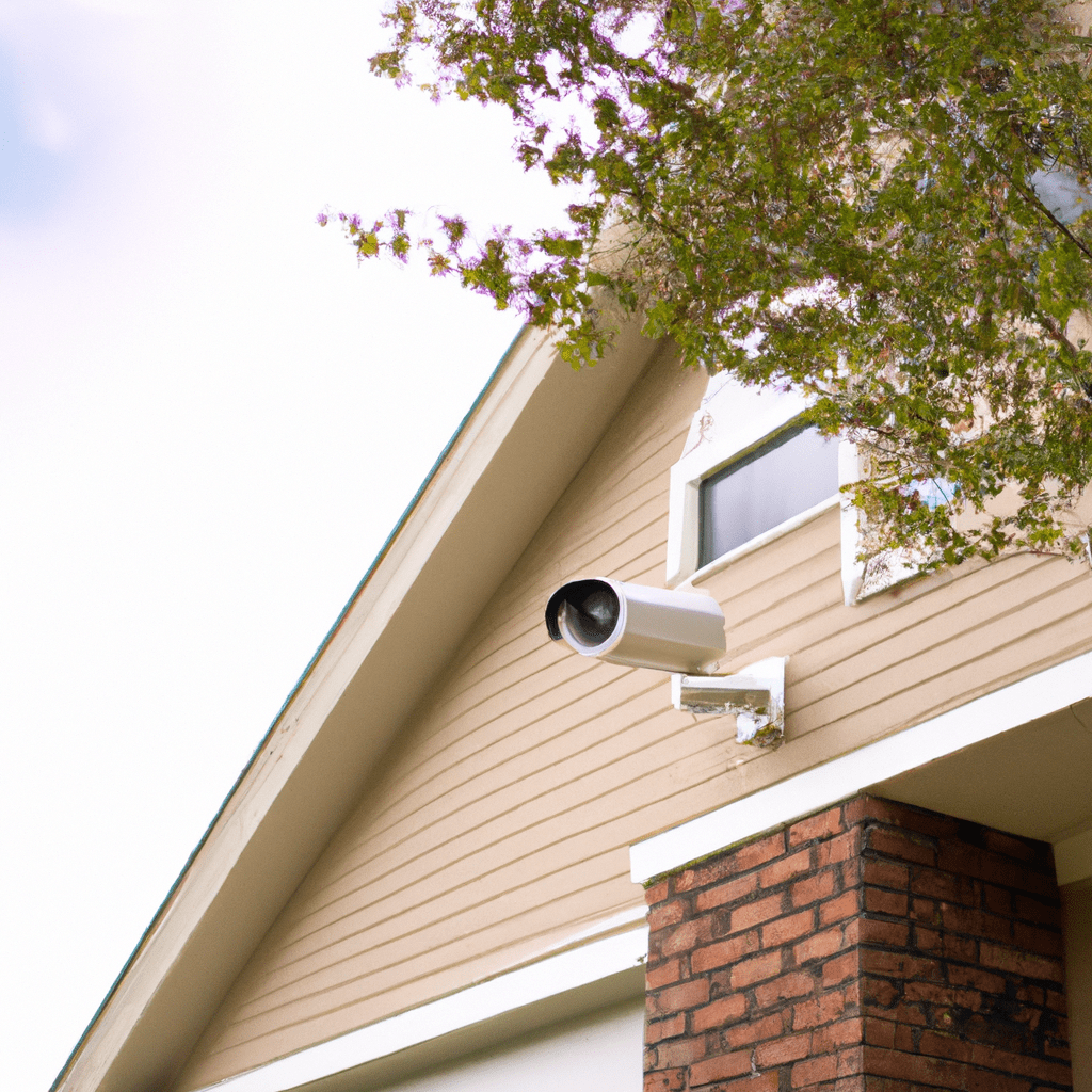 A photo of a family home with a security camera system installed.. Sigma 85 mm f/1.4. No text.