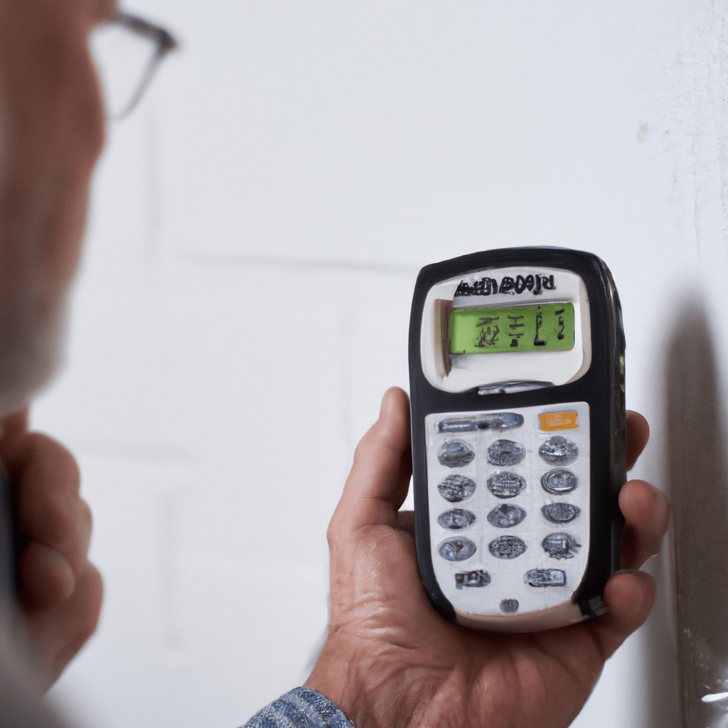 2 - [Image: A homeowner checks the connection options of a GSM alarm system, evaluating the internet, mobile network, and landline options.] Nikon D750. No text.. Sigma 85 mm f/1.4. No text.