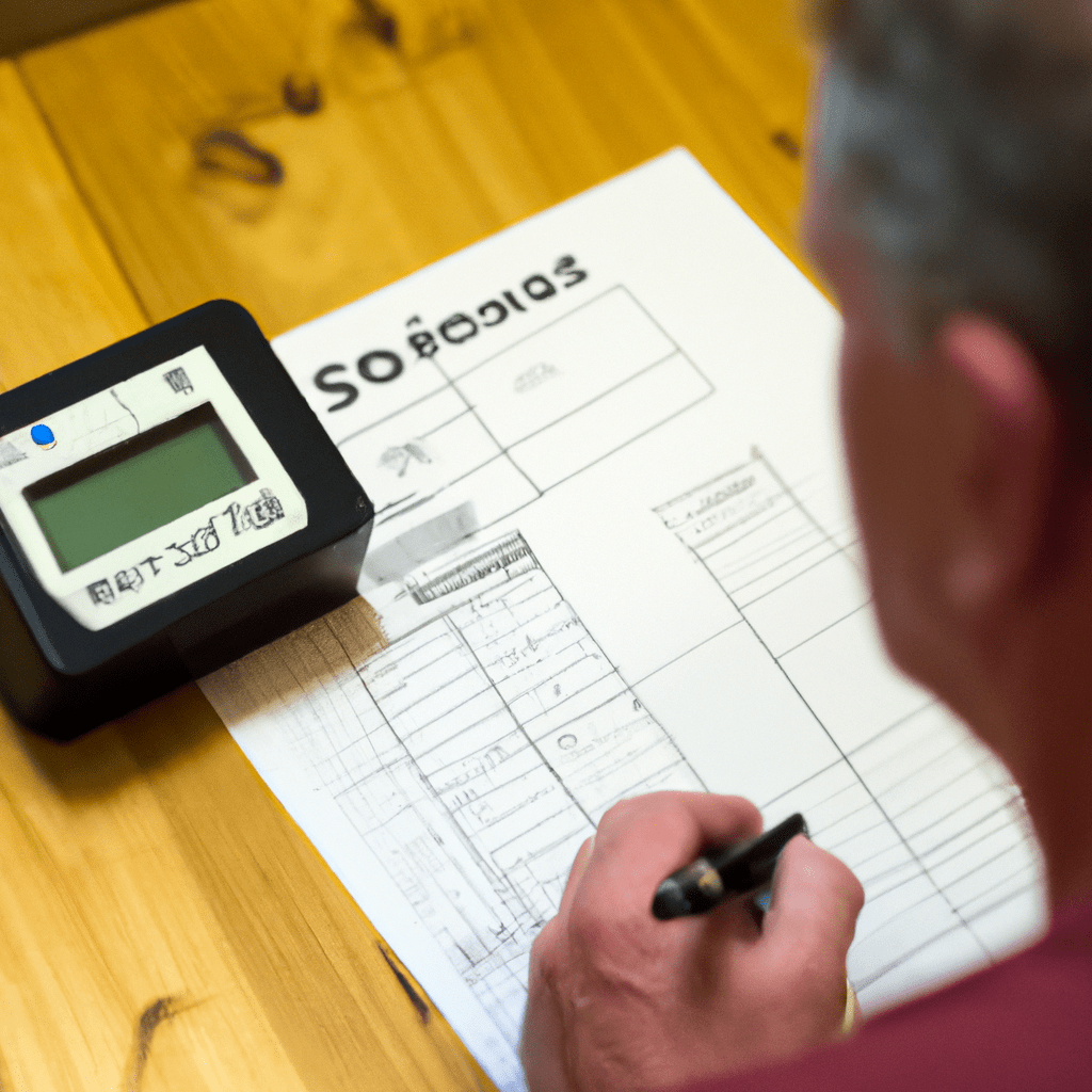 A photo of a homeowner reviewing different security system options and calculating the associated costs. Sigma 85mm f/1.4. No text.. Sigma 85 mm f/1.4. No text.