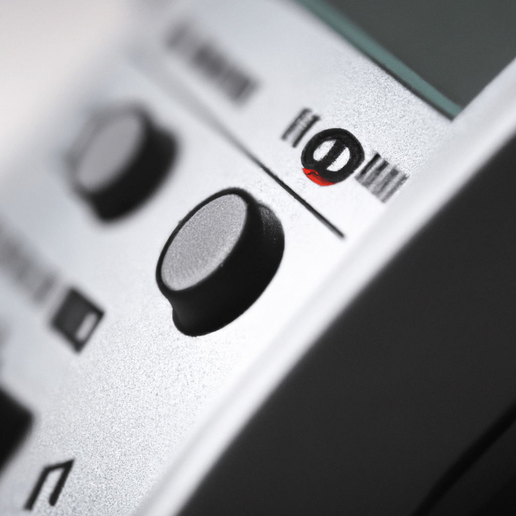<100 - A close-up photo of a Jablotron security system, showcasing its reliability and long lifespan.. Sigma 85 mm f/1.4. No text.