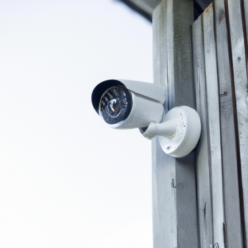 A photo of a modern security camera system installed in a cottage, providing advanced features and functions for effective protection and monitoring of the property.. Sigma 85 mm f/1.4. No text.