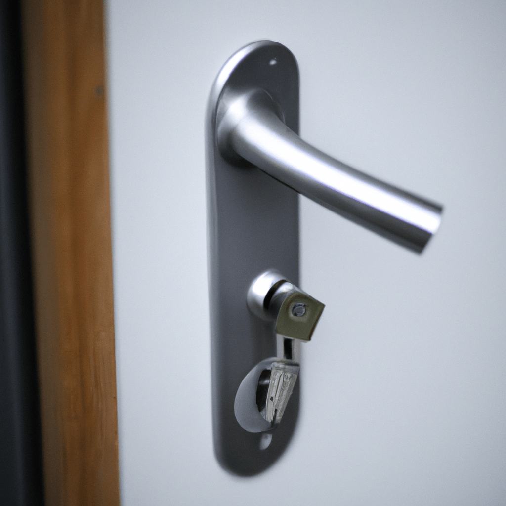 [Picture: A close-up of a secure door lock, symbolizing home safety]. Sigma 85 mm f/1.4. No text.