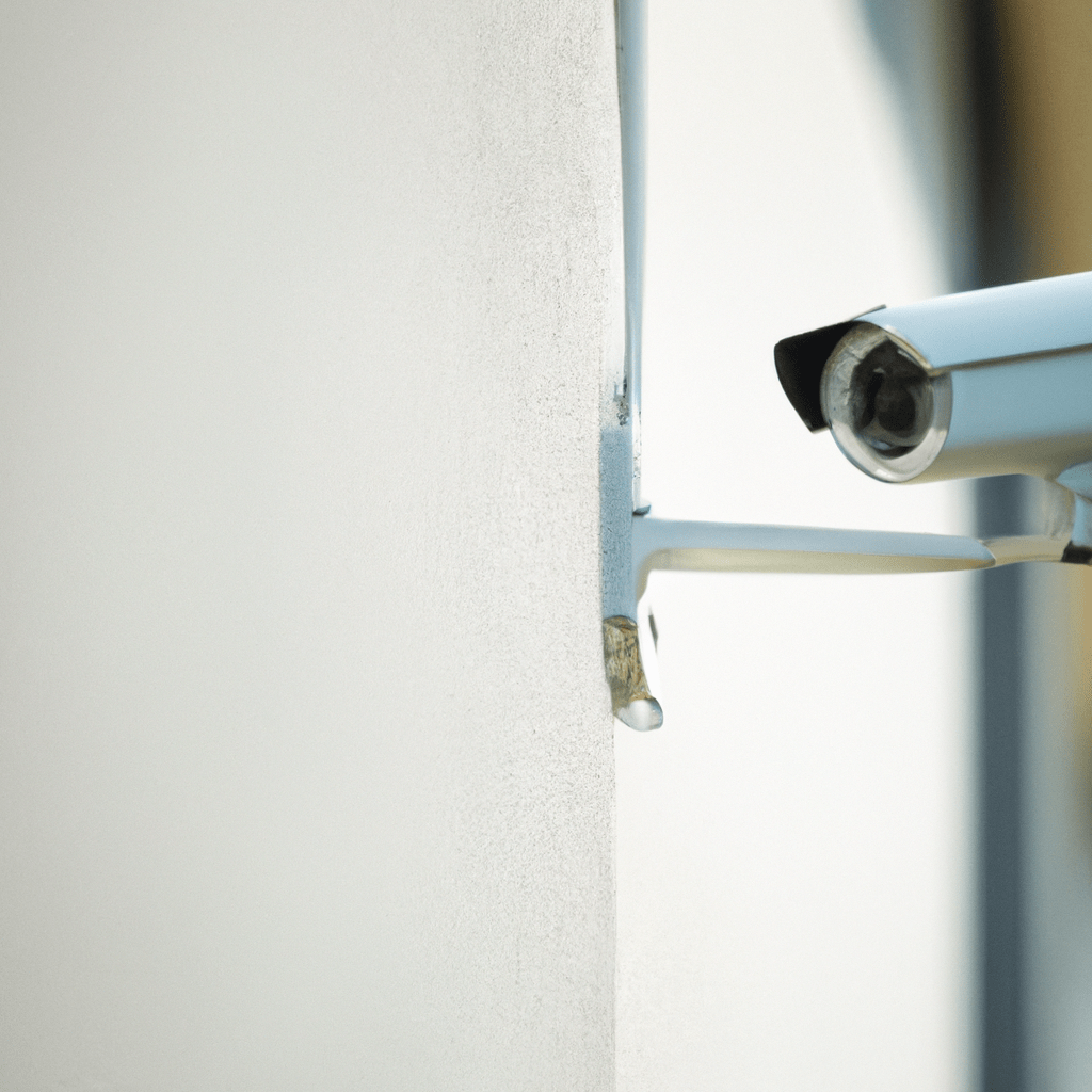 [Photo: A security camera system installed on the exterior of a cottage, providing crucial evidence and deterring potential intruders.]. Sigma 85 mm f/1.4. No text.