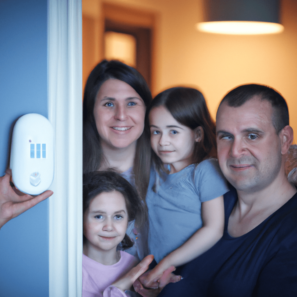 PHOTO: A family feeling safe in their wireless home security system.. Sigma 85 mm f/1.4. No text.